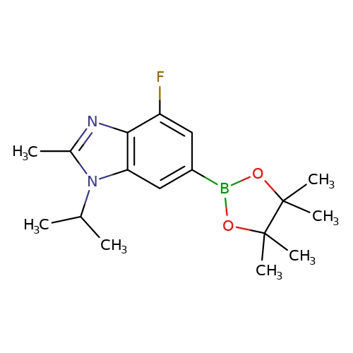 CAS:1231930-37-2|4-Fluori-2-metyyli-1-(1-metyylietyyli)-6-(4,4,5,5-tetrametyyli-1,3 ,2-dioksaborolan-2-yyli)-1H-bentsimidatsoli