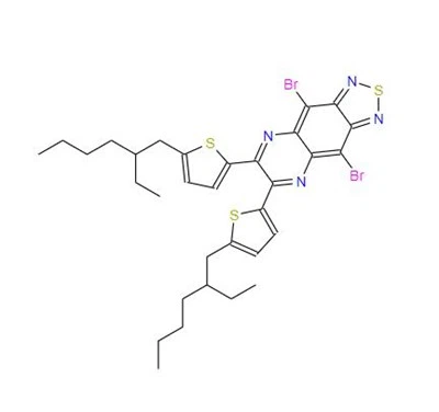 CAS: 2710586-85-7丨1,2,5]tiadiatsolo[3,4-g]kinoksaliini, 4,9-dibromi-6,7-bis[{{ 10}}(2-etyyliheksyyli)-2-tienyyli]-